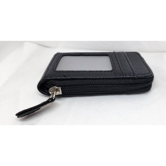 Black Mini Credit Card Case - Multi Card Slot Card Holder Wallet with ID Window - Picture 13 of 14